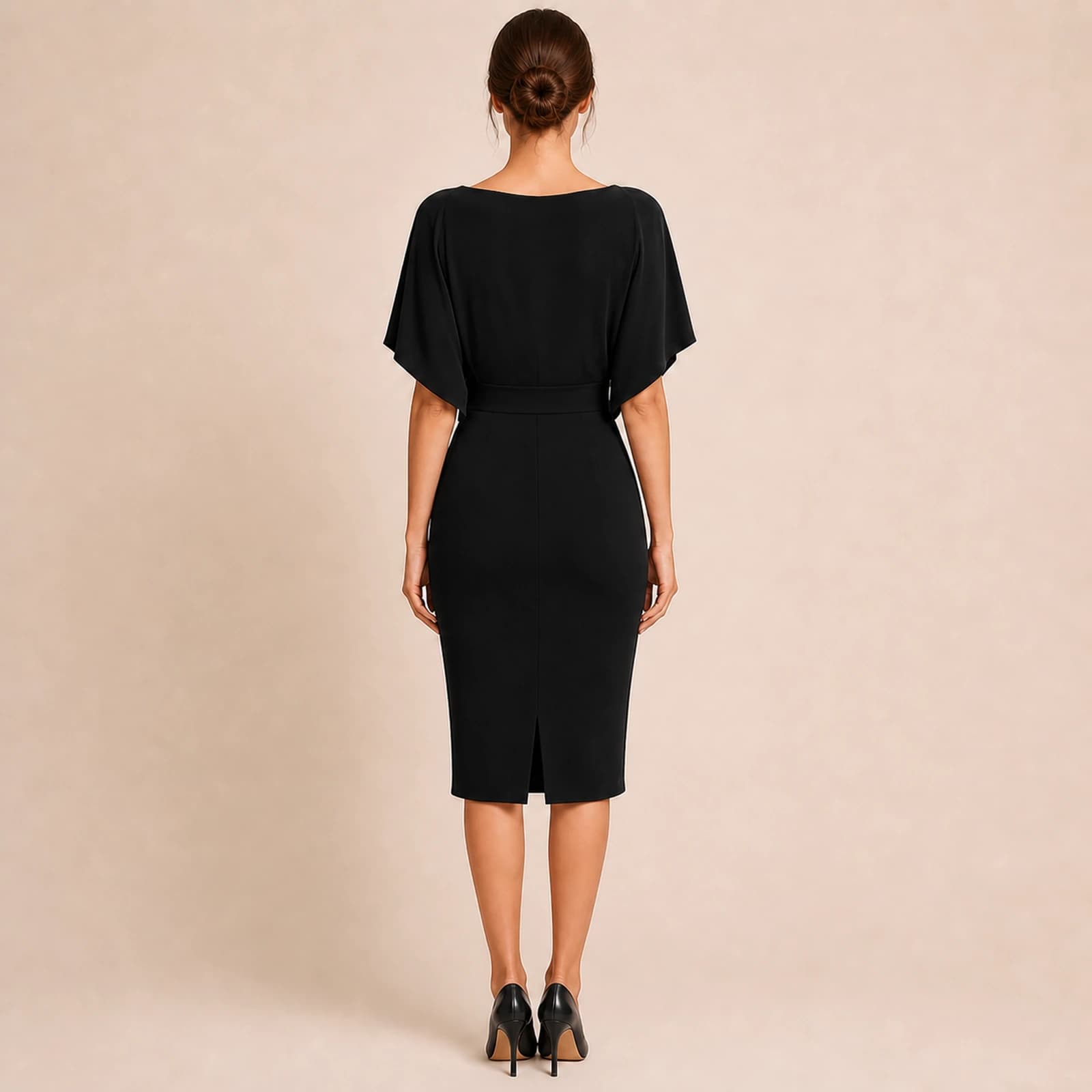 Halcyon Draped Cape Midi Dress, view 2