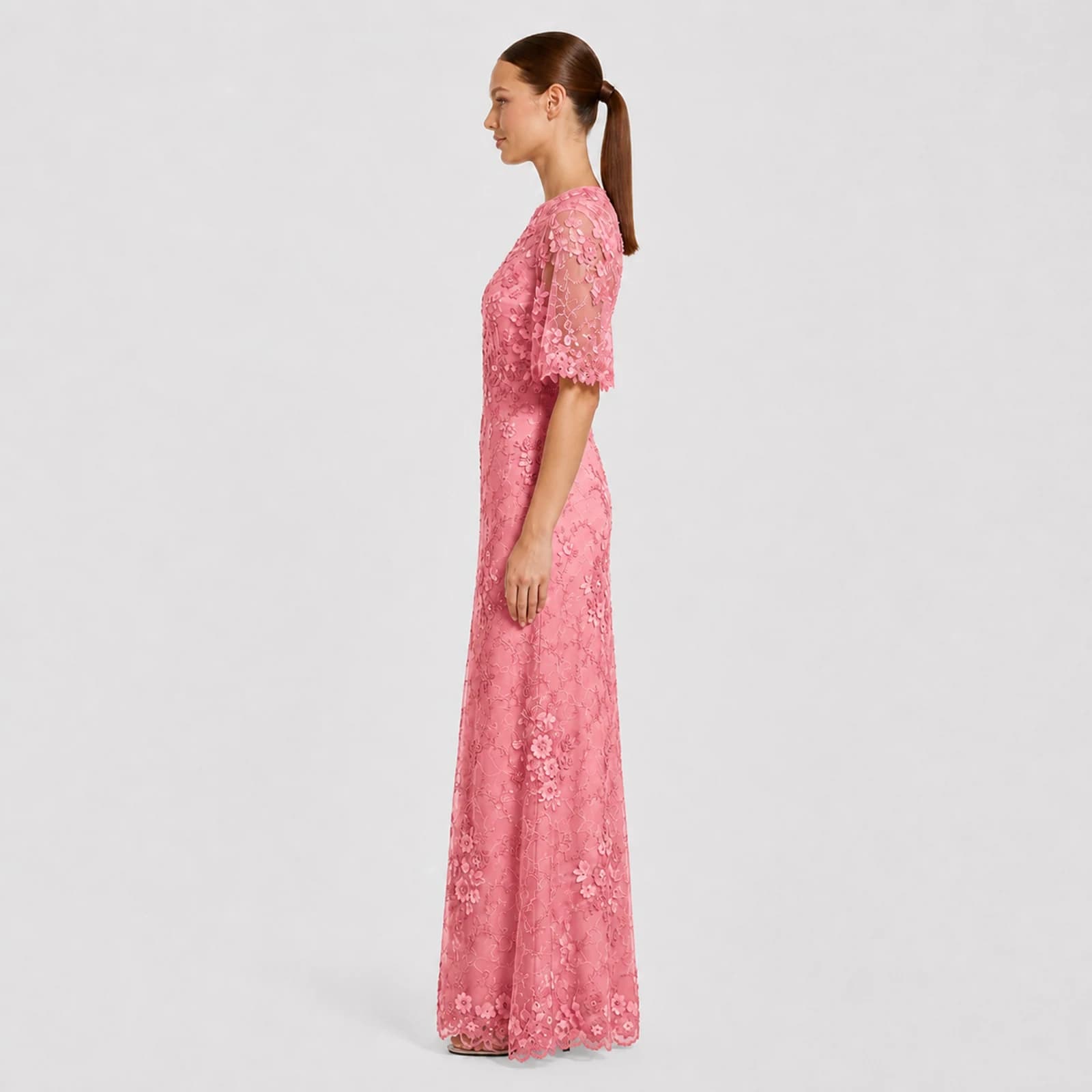 Henrietta Pink Lace Gown, view 3