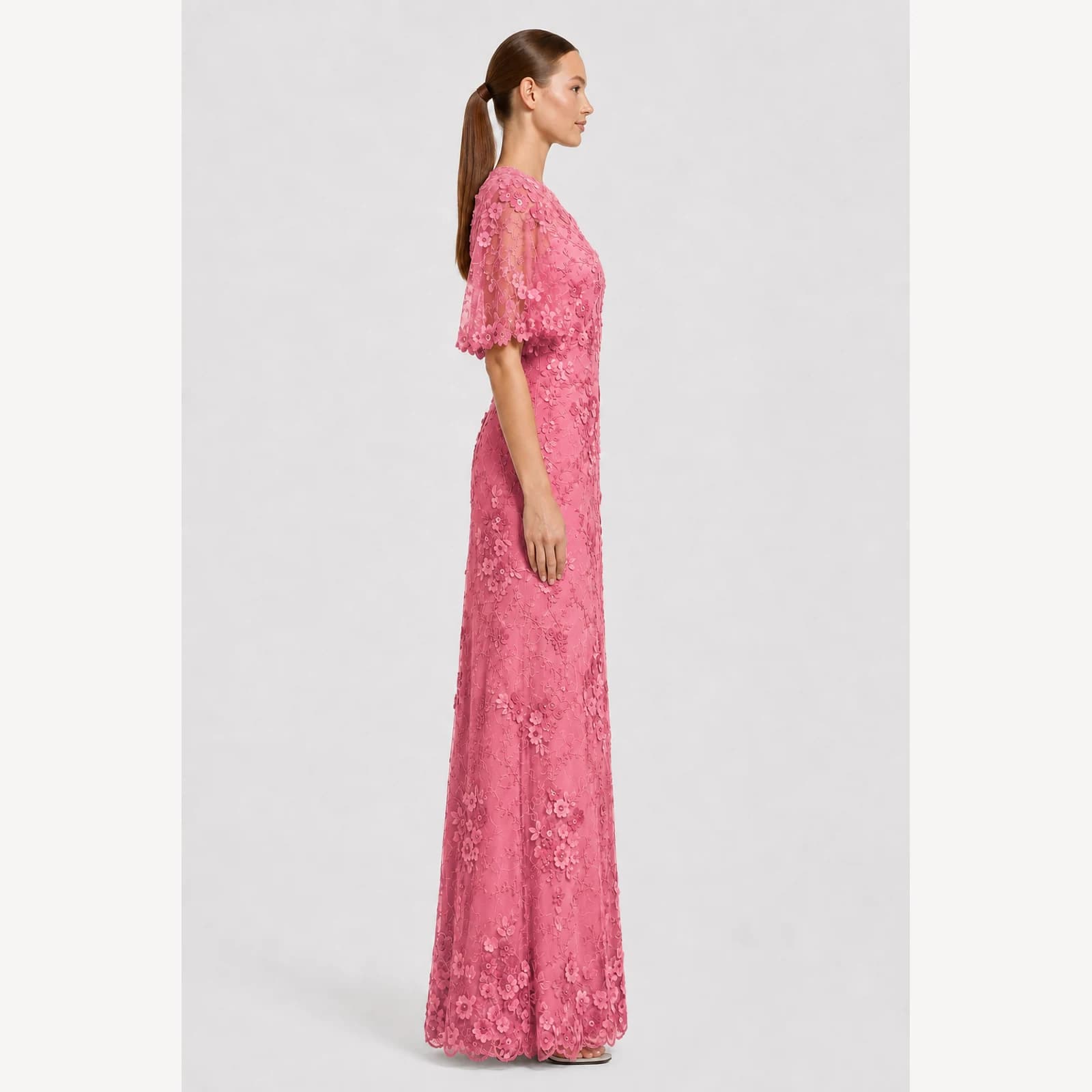 Henrietta Pink Lace Gown, view 4