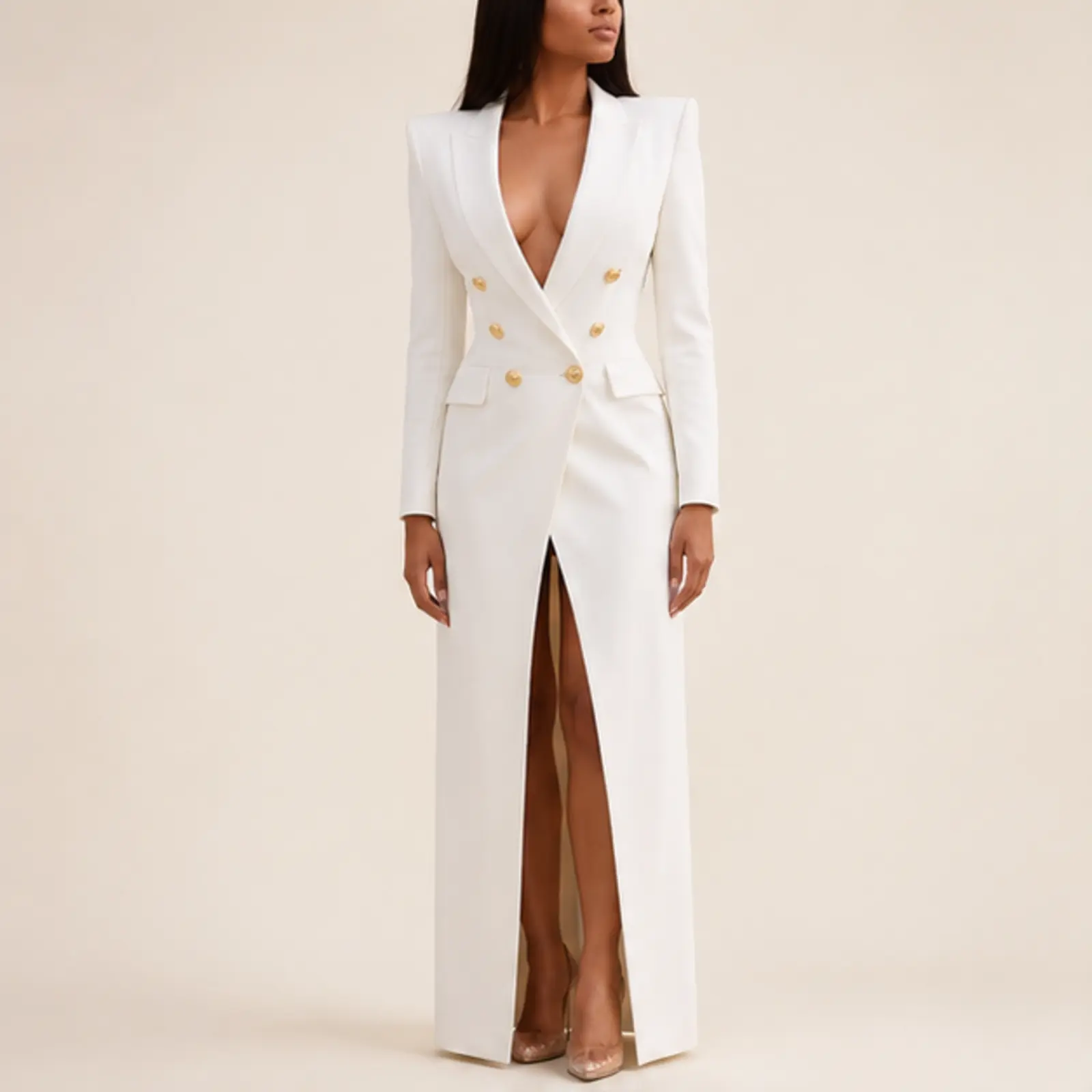 Ilana Double-Breasted Maxi Jacket