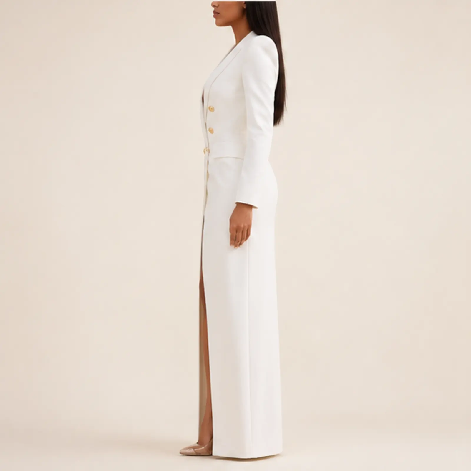Ilana Double-Breasted Maxi Jacket, view 3