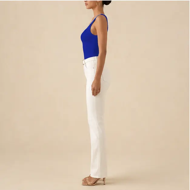 Indigo Ribbed Tank, view 3