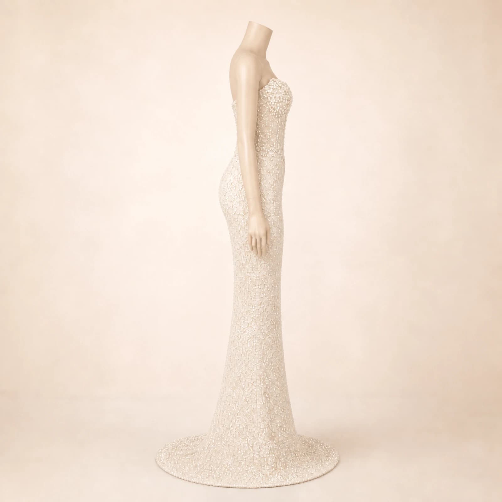 Isadora Ivory Crystal Mermaid Gown, view 3