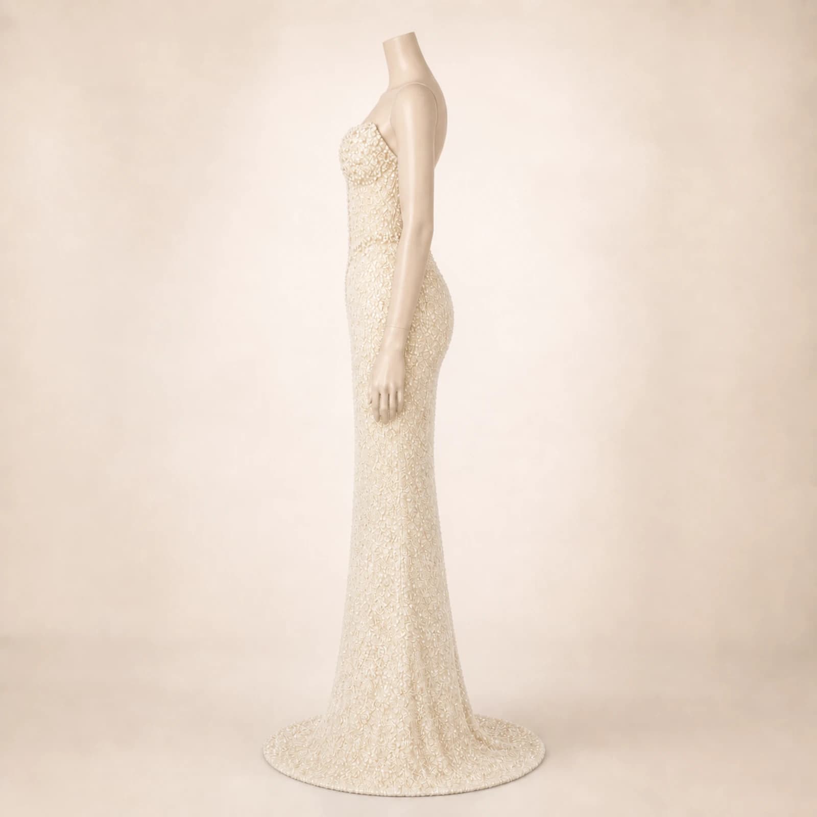 Isadora Ivory Crystal Mermaid Gown, view 4
