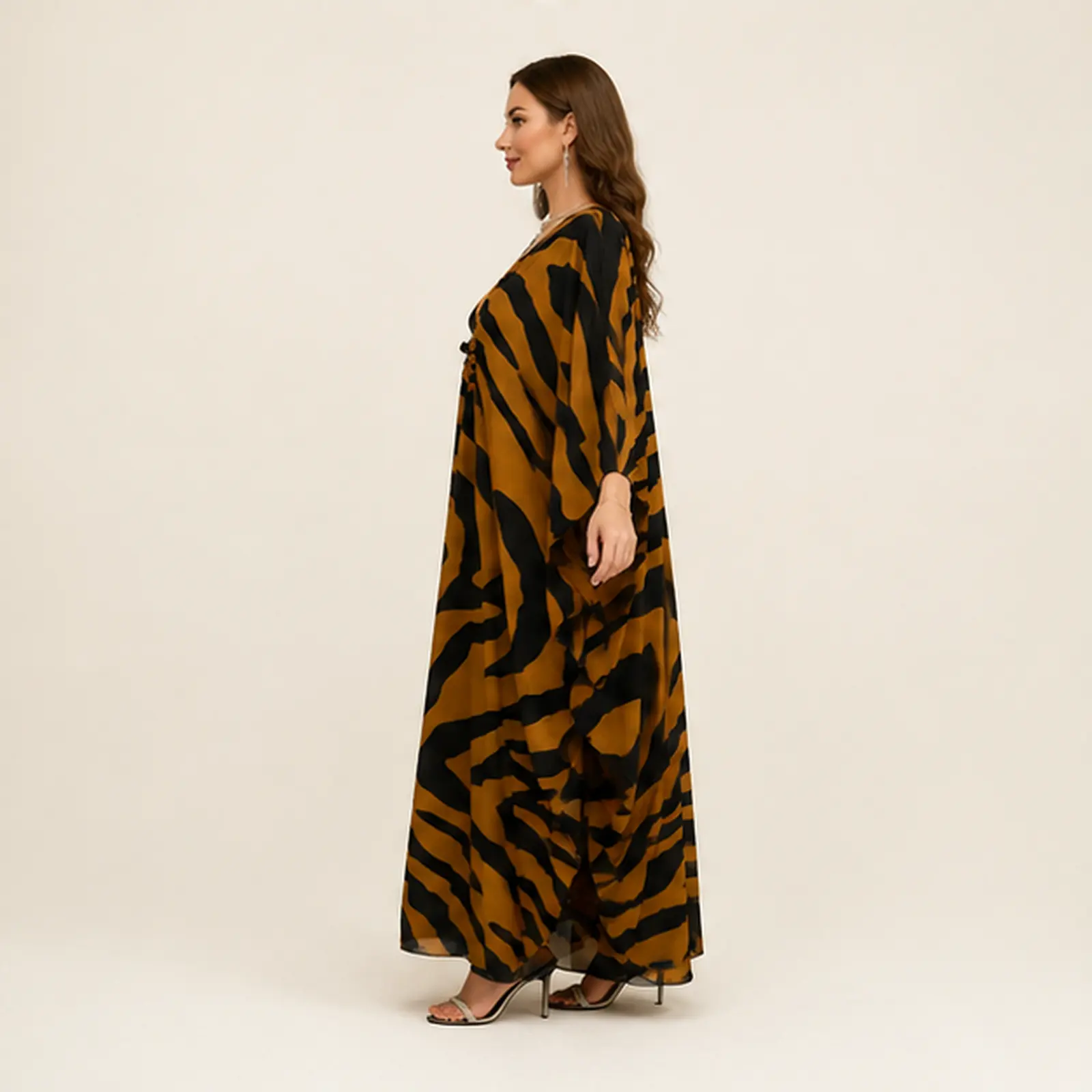 Jade Tiger Maxi Kaftan, view 3