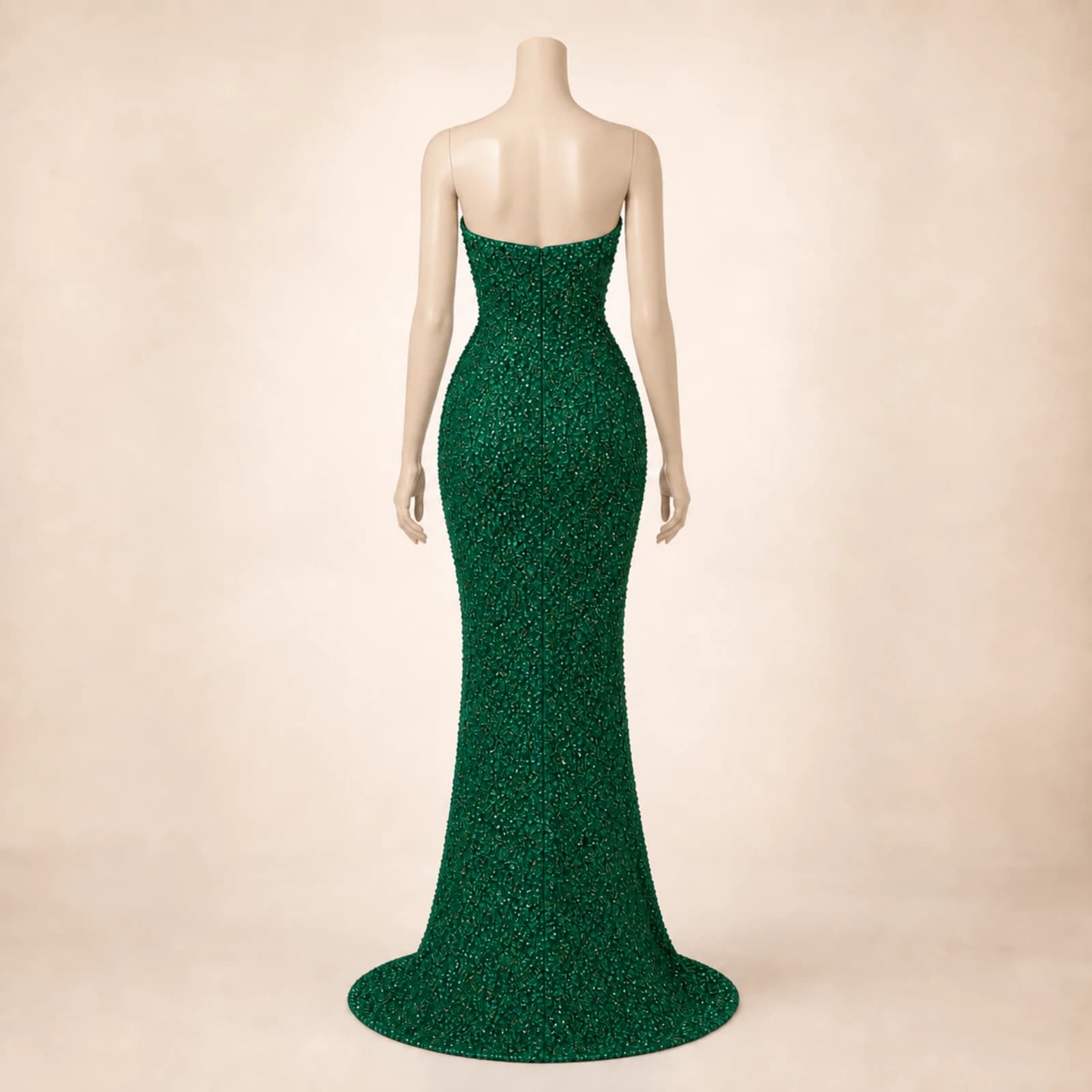 Juliana Green Crystal Mermaid Gown, view 2