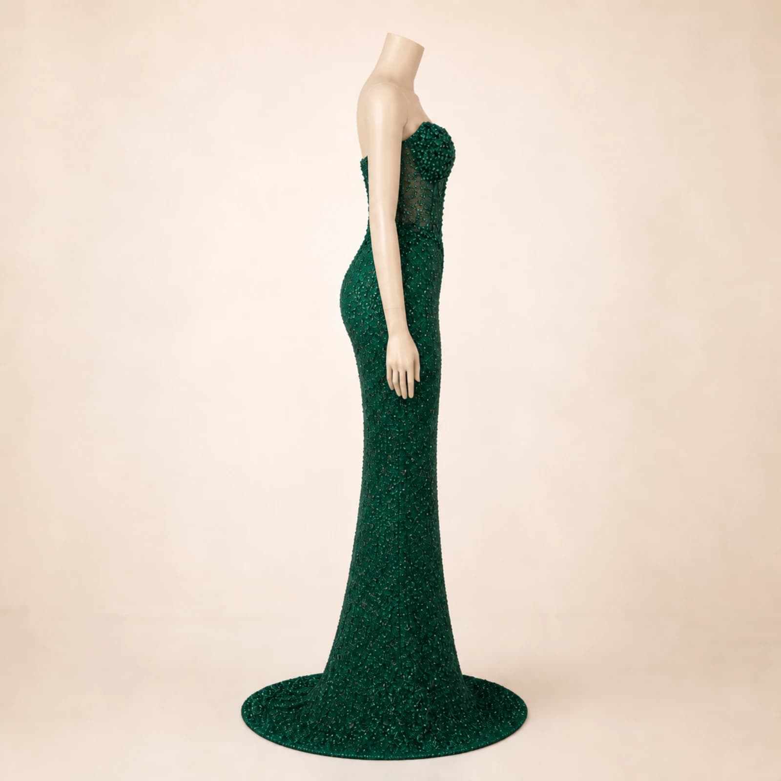 Juliana Green Crystal Mermaid Gown, view 3