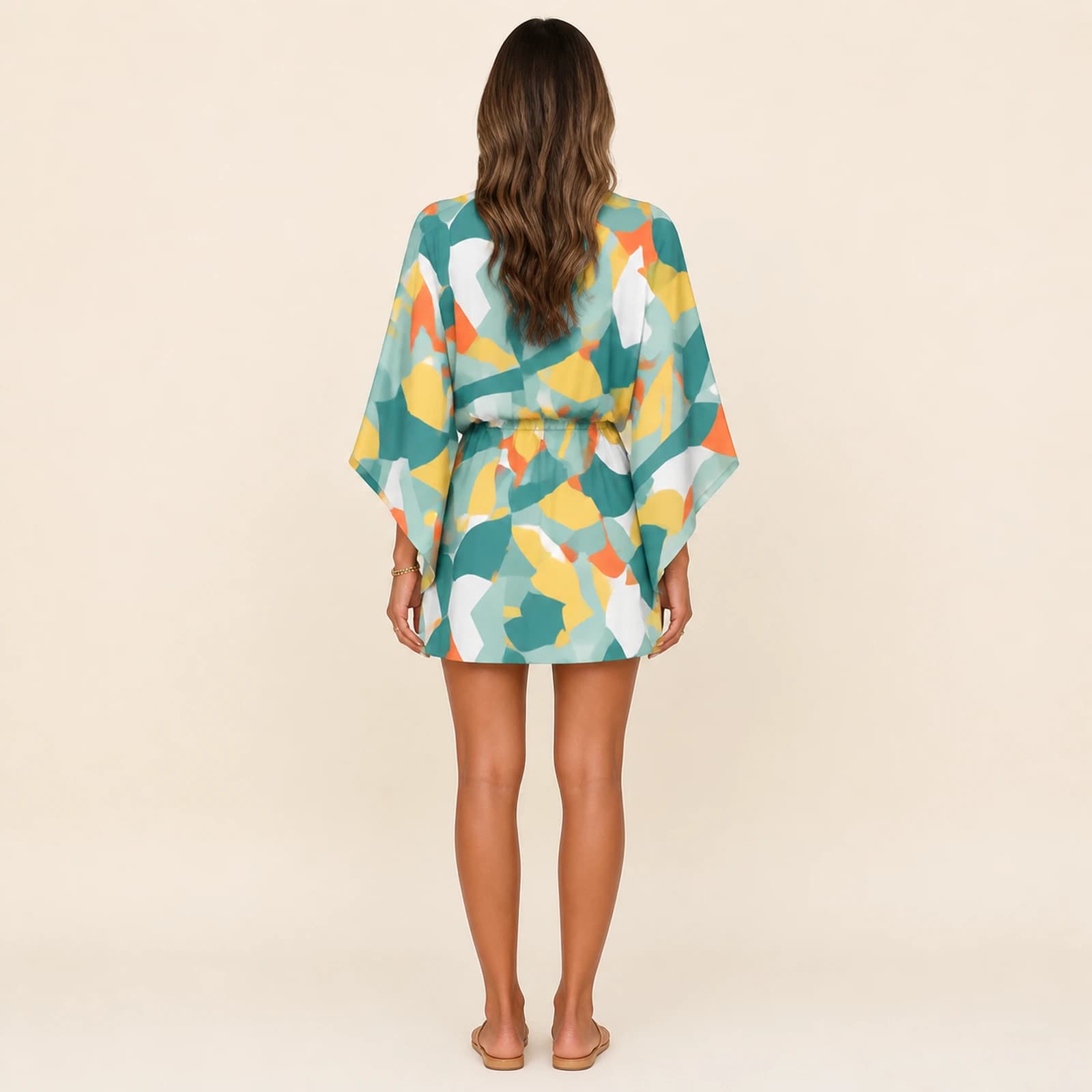 Kaia Mint Mosaic Mini Dress, view 2