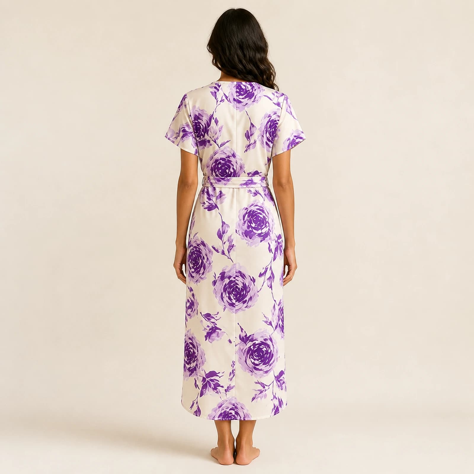 Lavinia Lavender Rose Tie-Front Midi Dress, view 2
