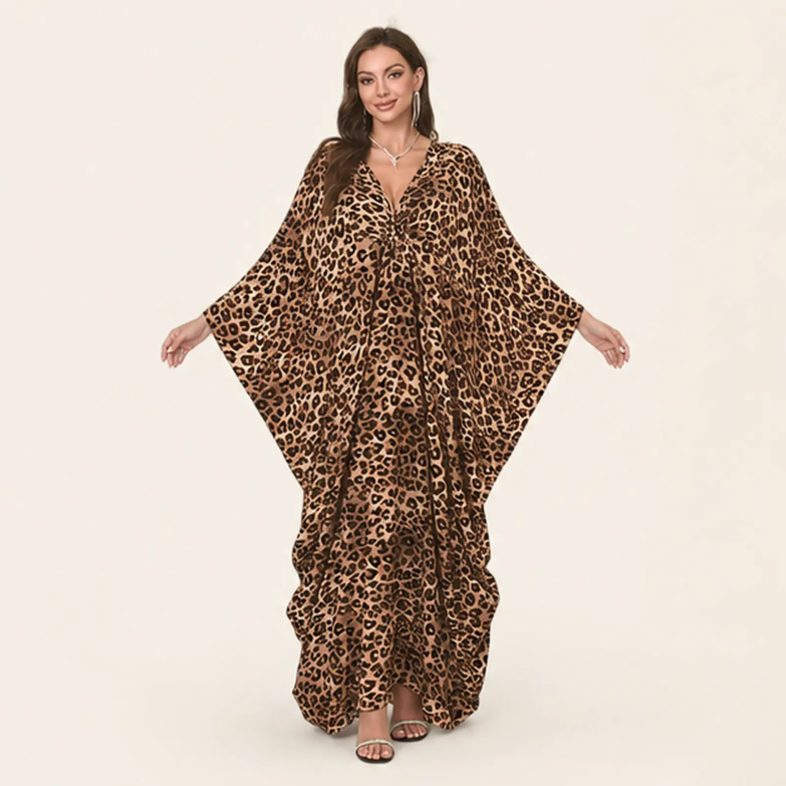 Leona Leopard Maxi Kaftan, view 1