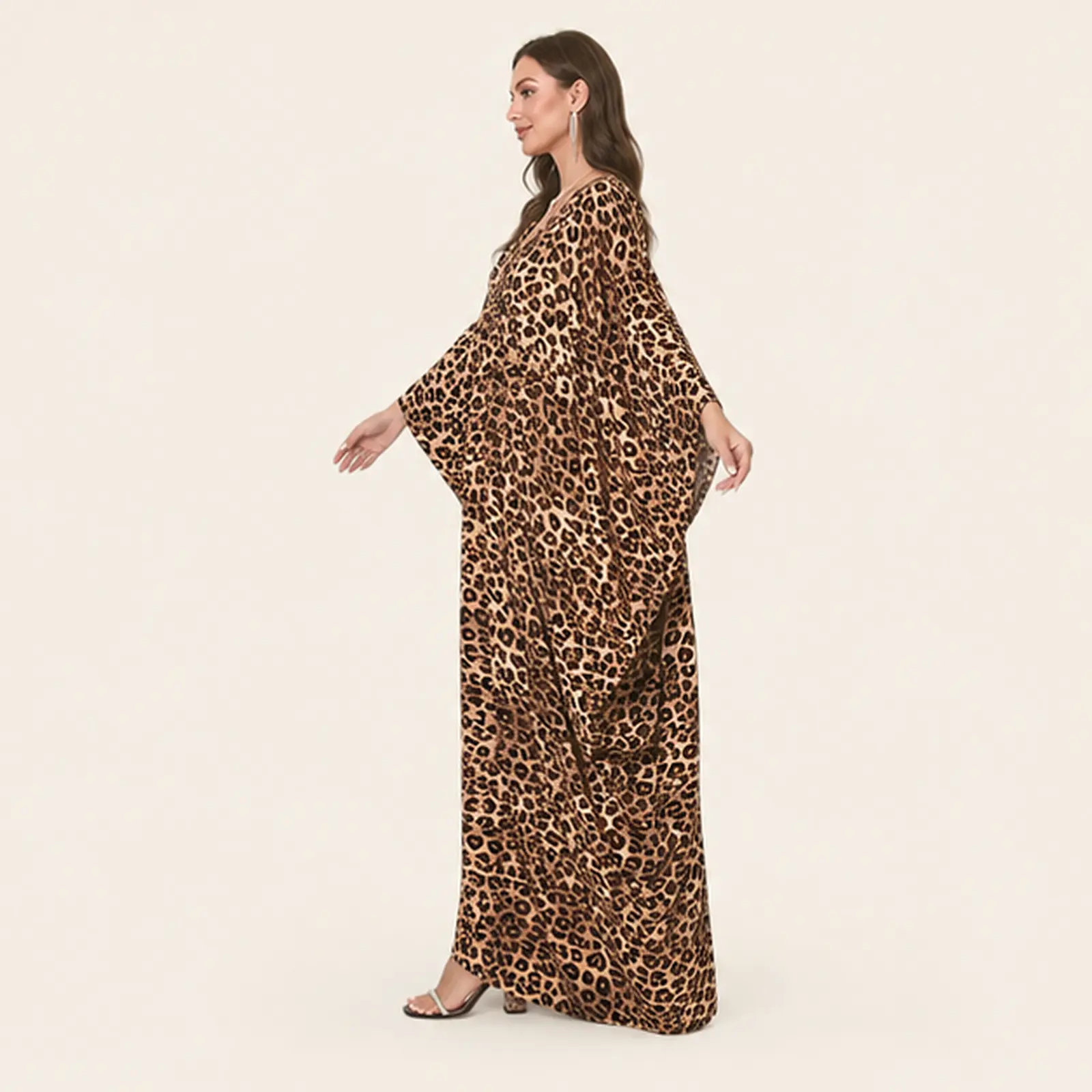 Leona Leopard Maxi Kaftan, view 3