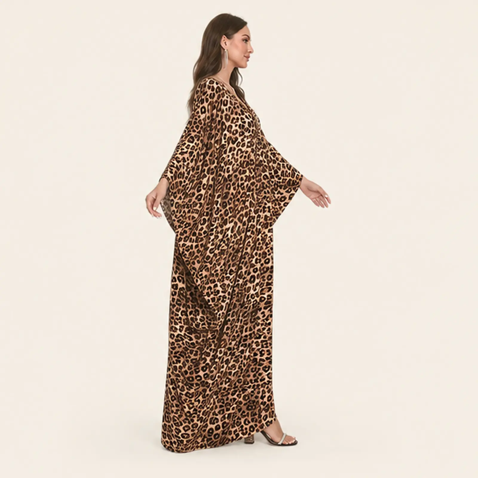 Leona Leopard Maxi Kaftan, view 4