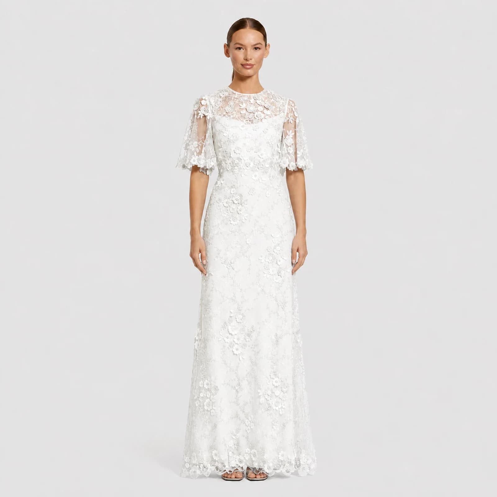 Leonora White Lace Gown, view 1