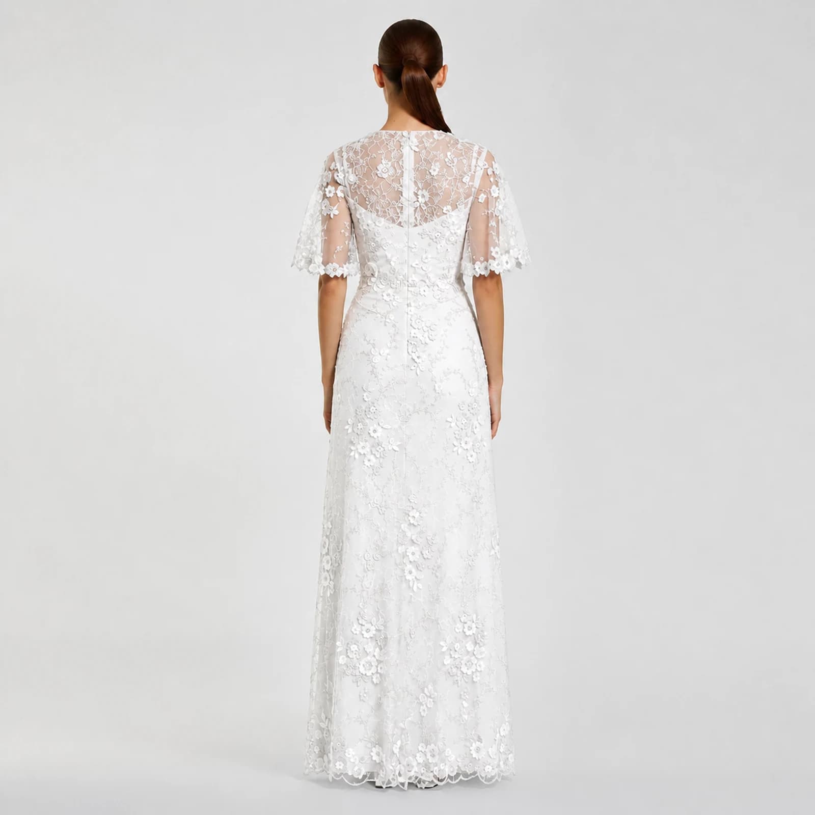 Leonora White Lace Gown, view 2