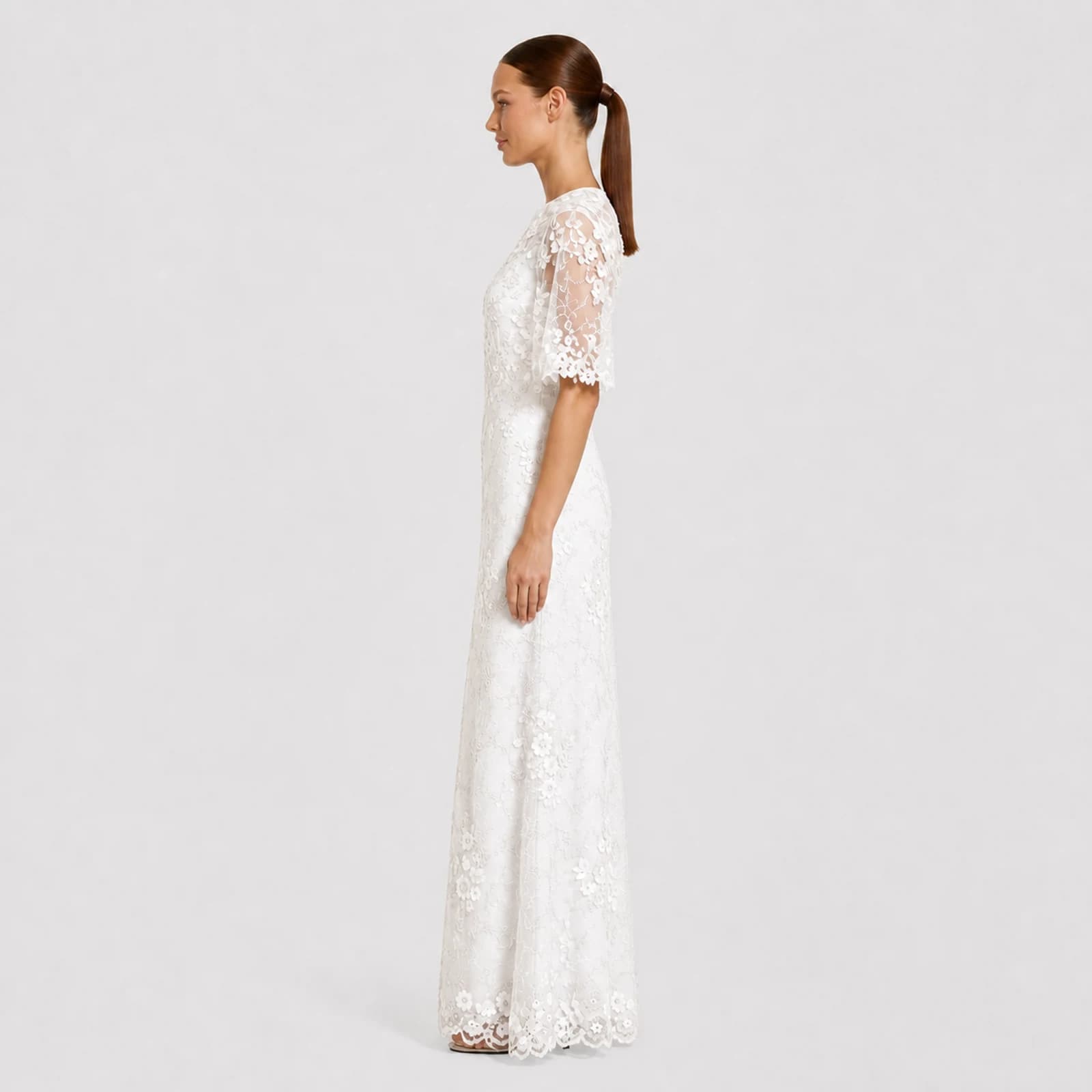 Leonora White Lace Gown, view 3