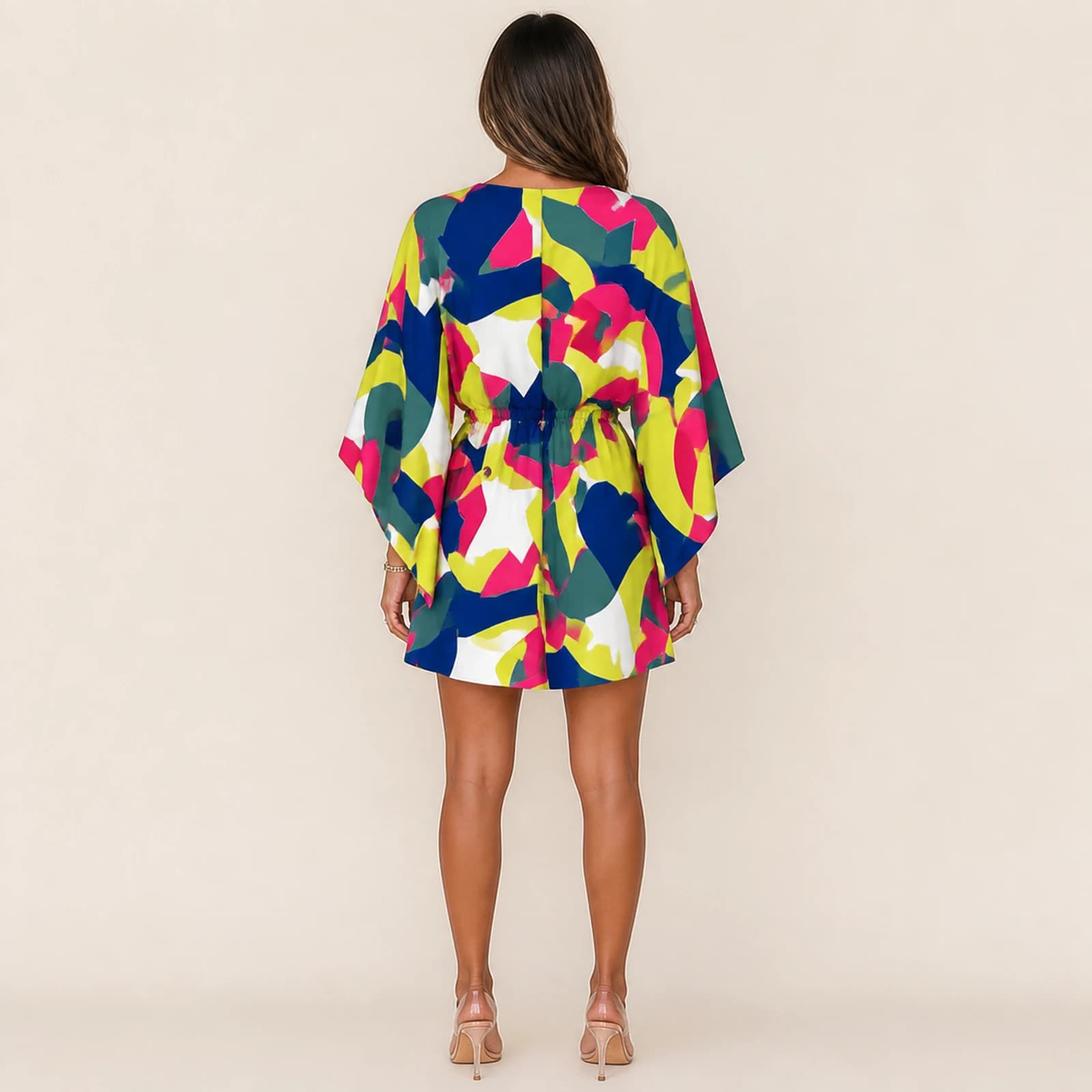 Liora Neon Mosaic Mini Dress, view 2