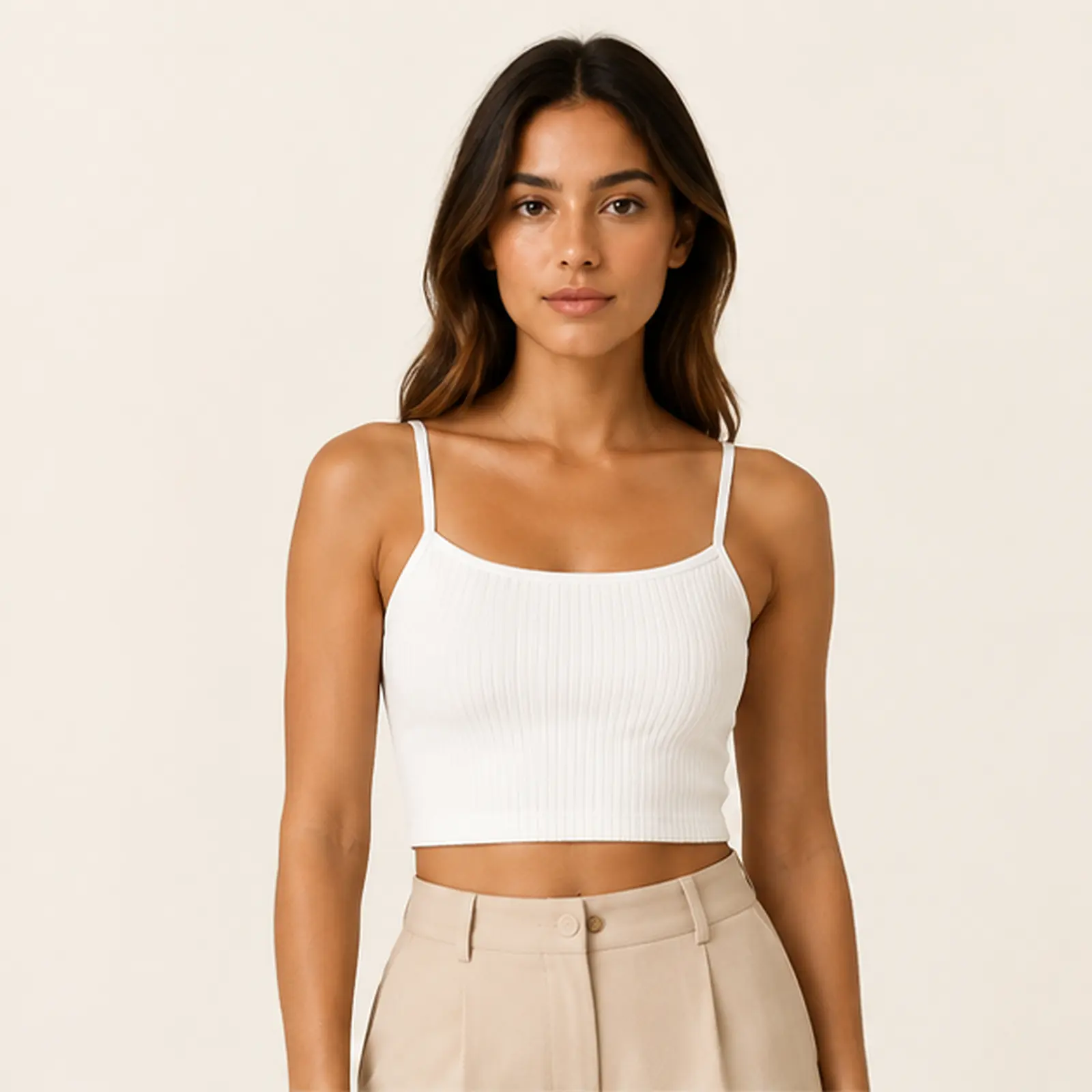 Lumi Pearl Ribbed Tank Top, view 1