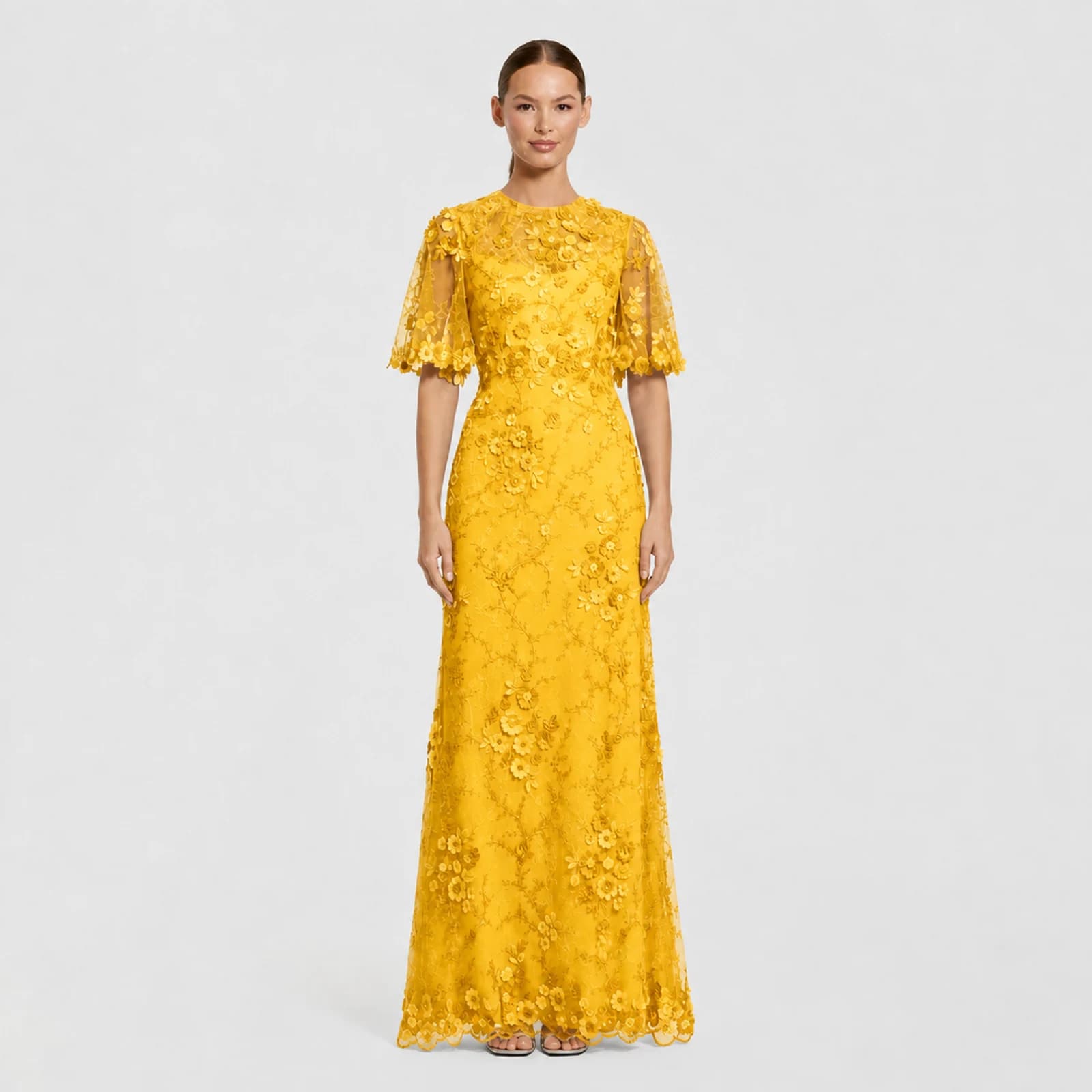 Magnolia Yellow Lace Gown, view 1