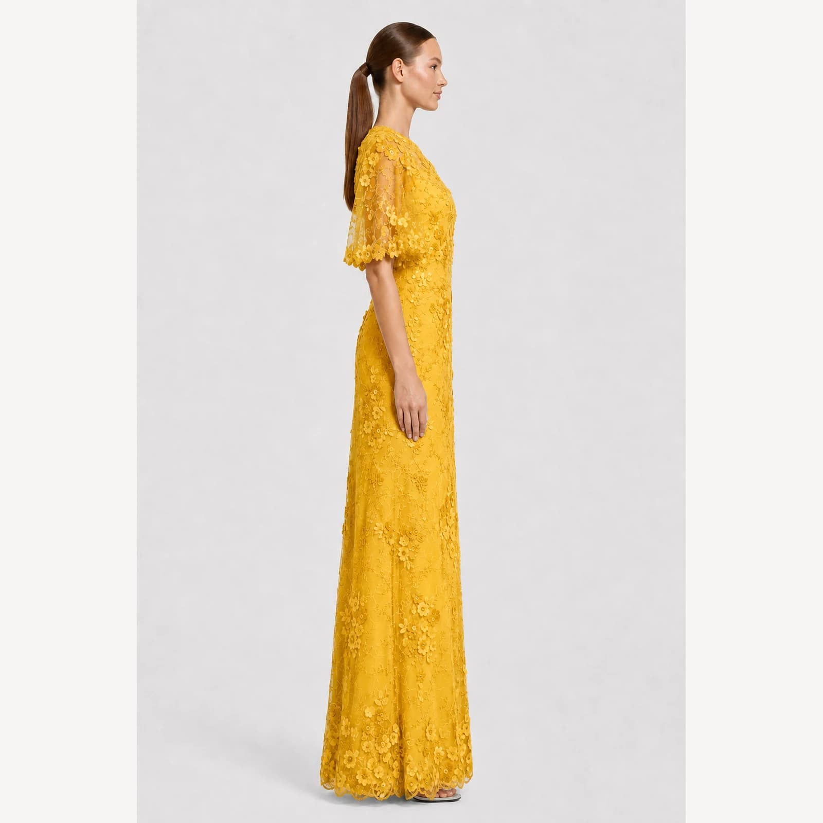 Magnolia Yellow Lace Gown, view 4