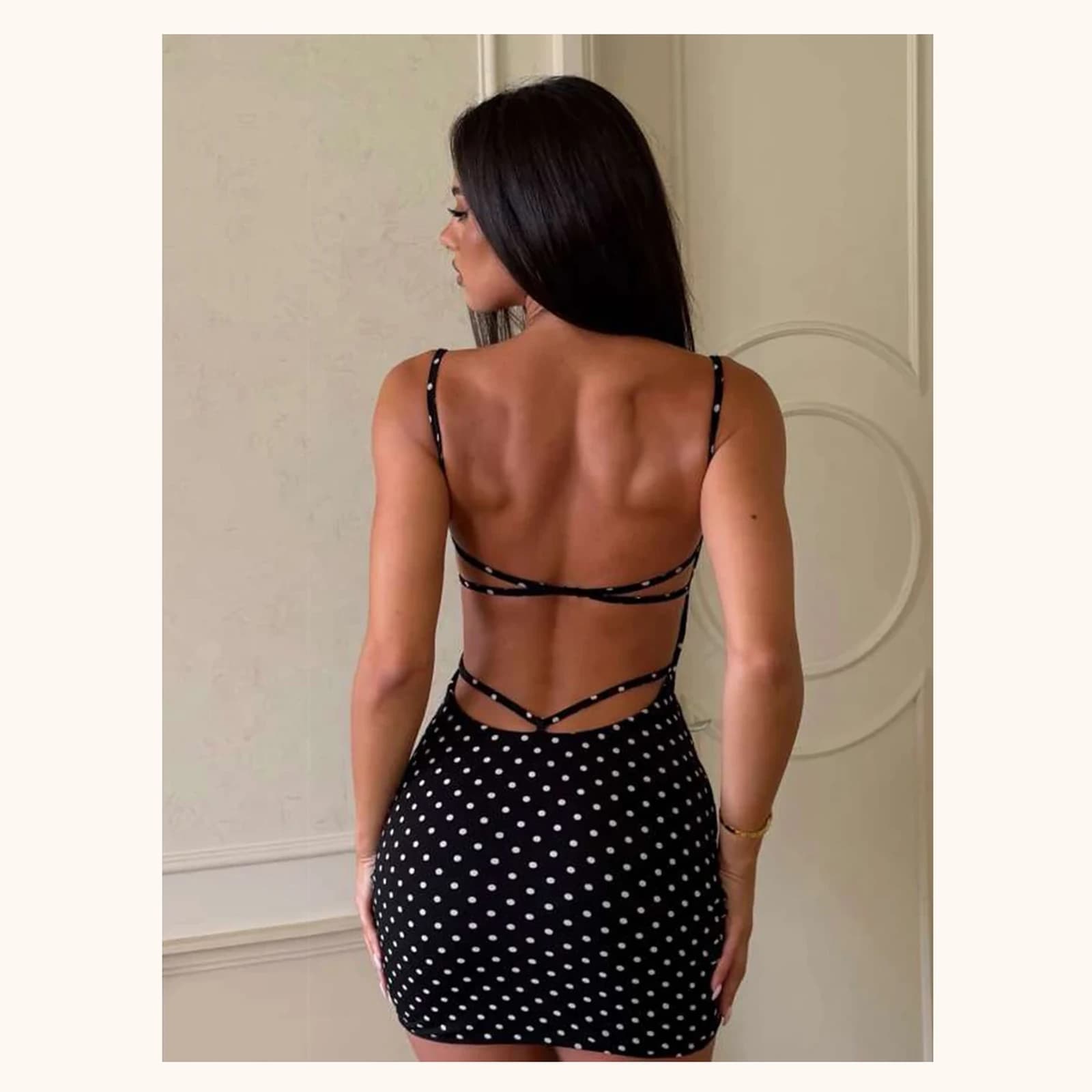 Noelle Polka Dot Mini Dress, view 2
