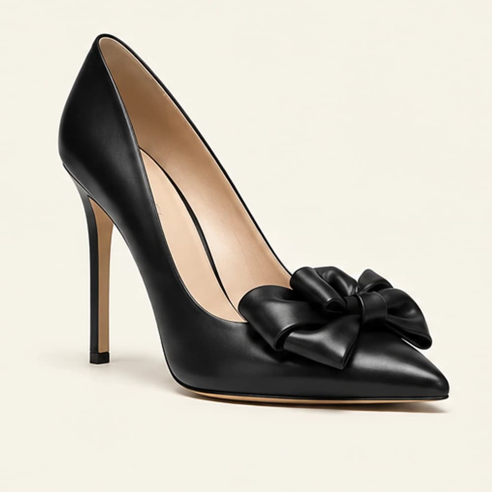 Noir Bow Pump — 10.5 cm, view 1