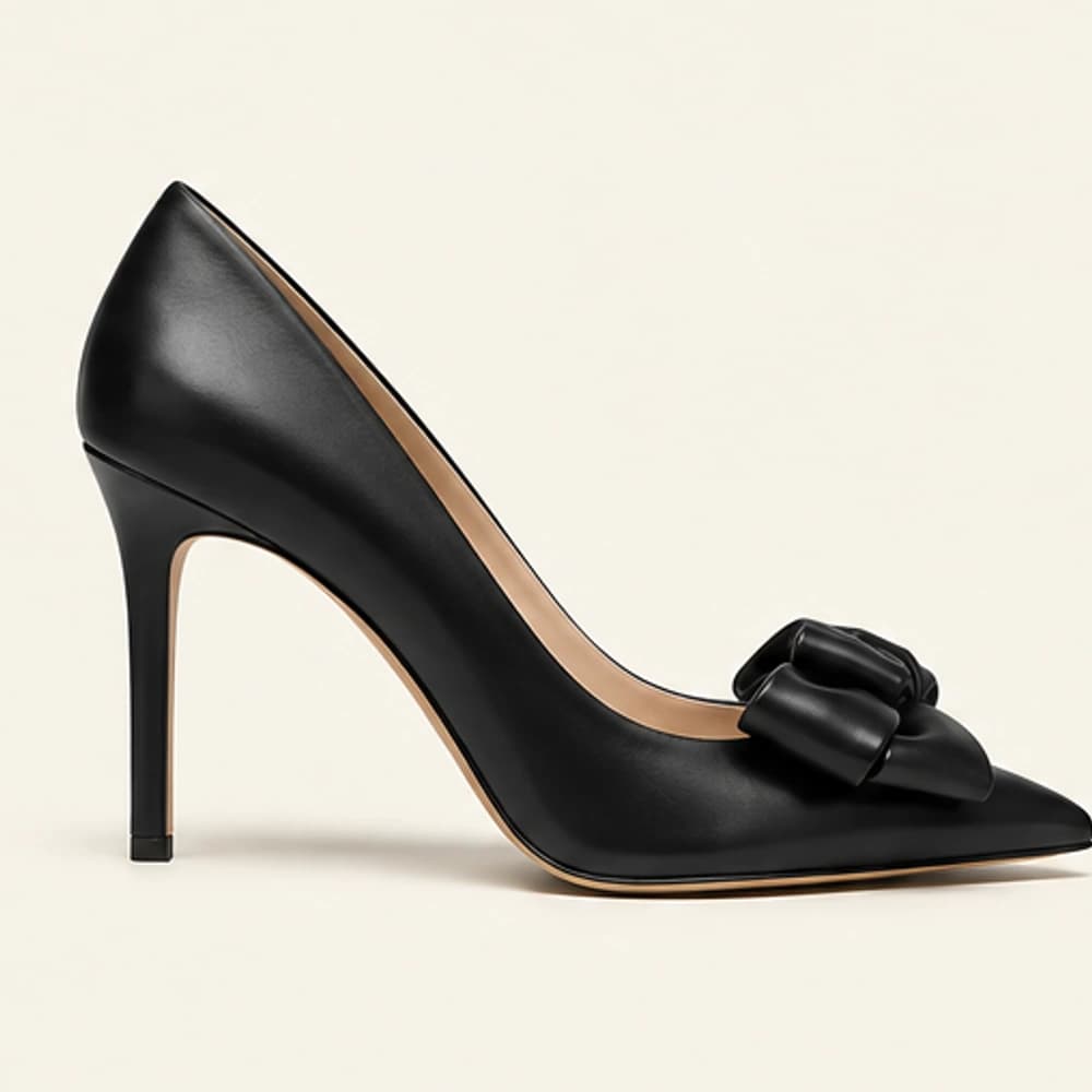 Noir Bow Pump — 10.5 cm, view 2