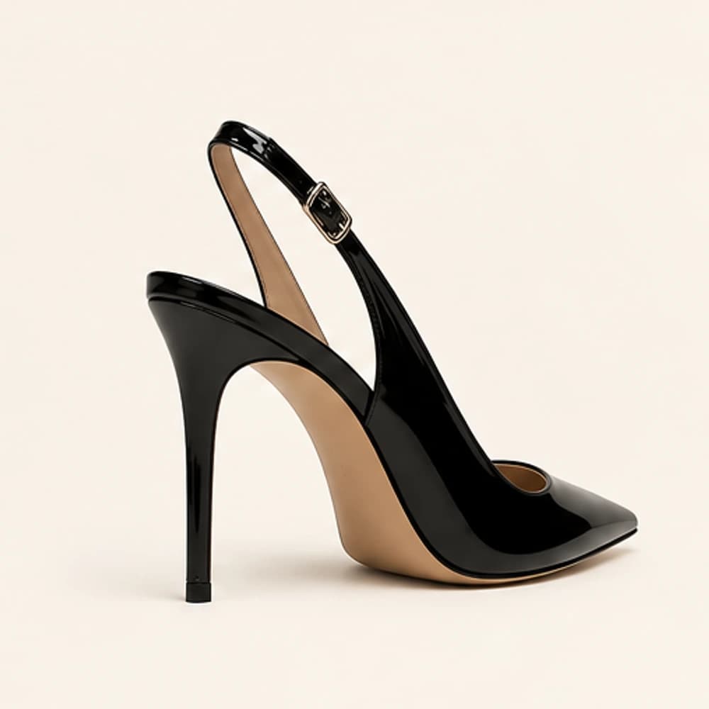 Noir Gloss Slingback — 10 cm, view 3