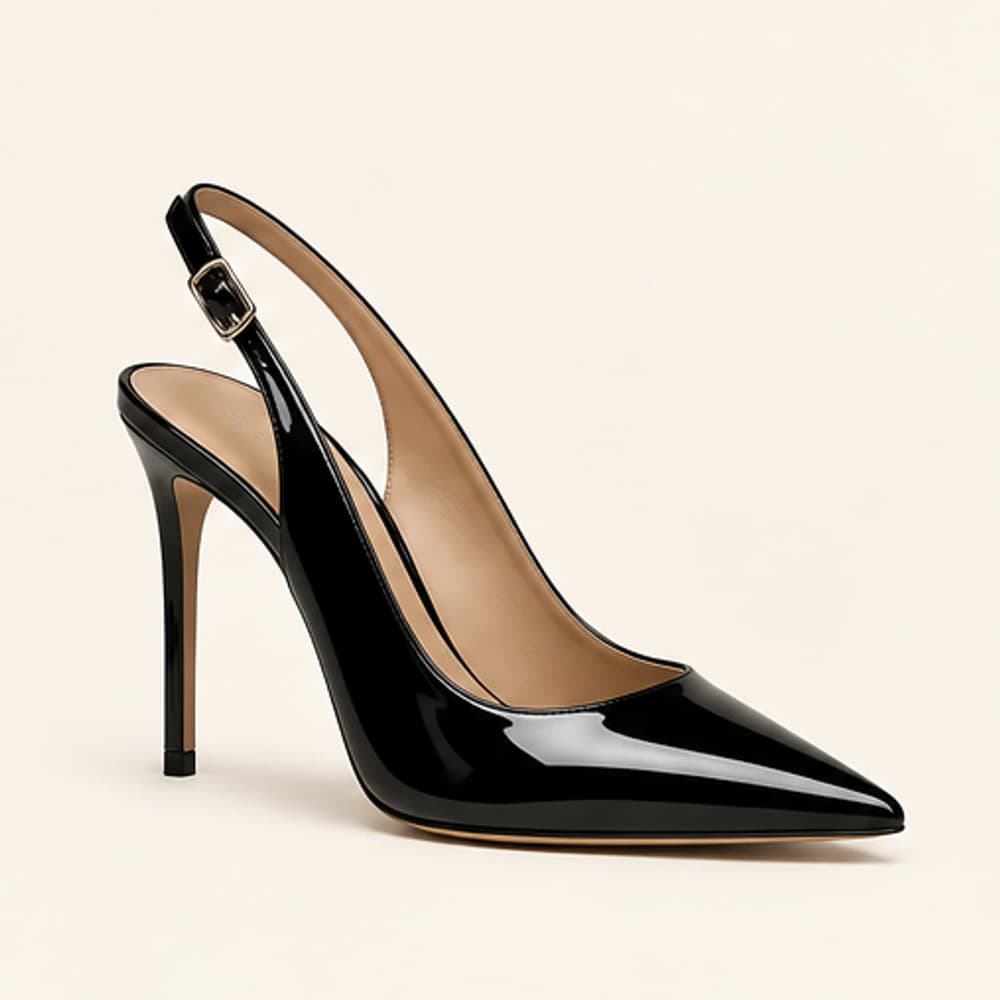 Noir Gloss Slingback — 10 cm, view 1
