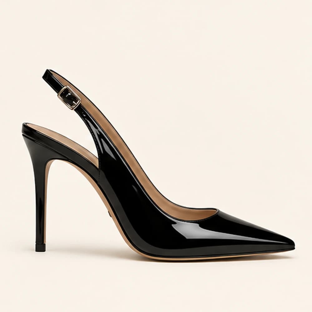 Noir Gloss Slingback — 10 cm, view 2