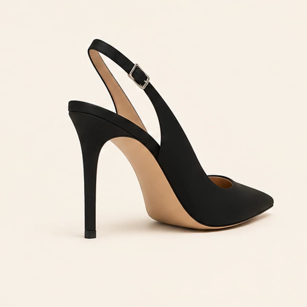 Noir Matte Slingback — 10 cm, view 3