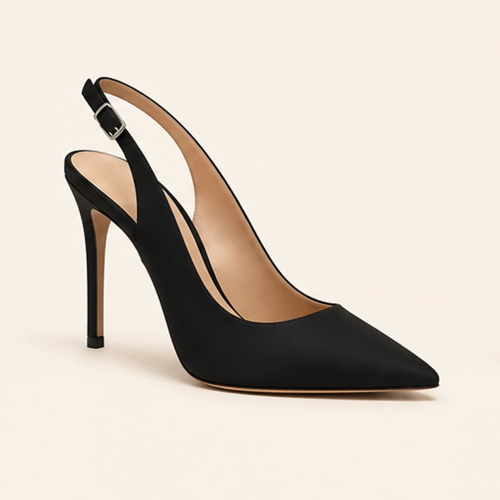 Noir Matte Slingback — 10 cm, view 1