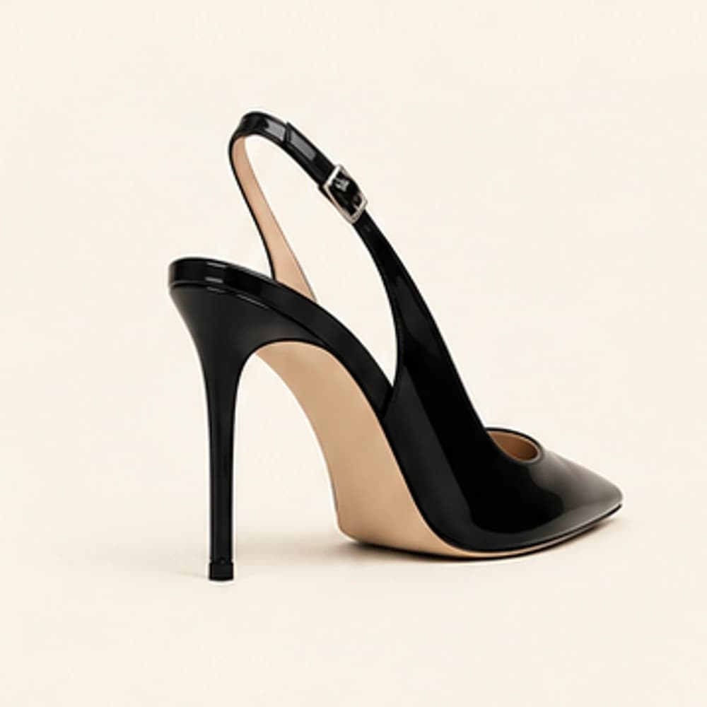 Onyx Patent Slingback — 10 cm, view 3