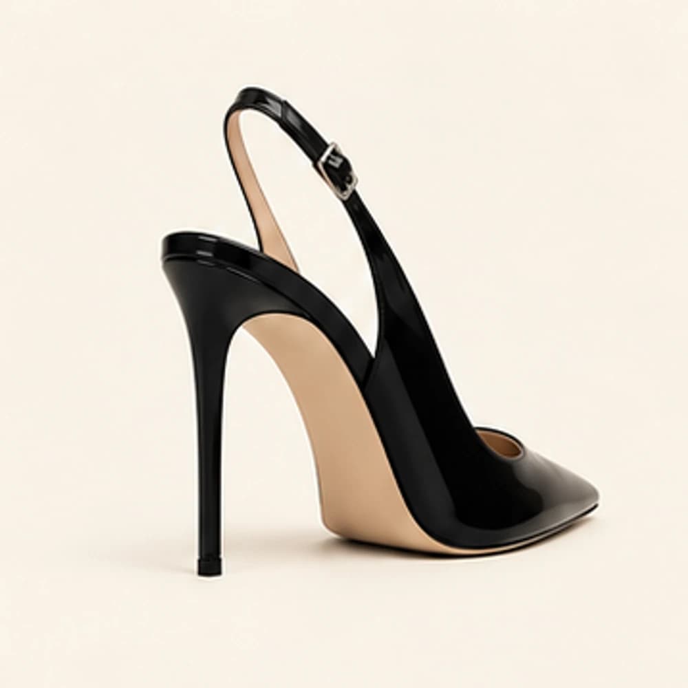 Onyx Patent Slingback — 12 cm, view 3