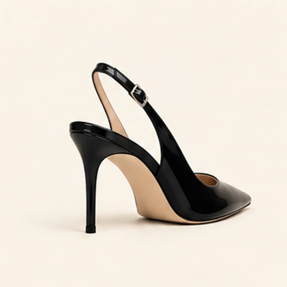 Onyx Patent Slingback — 8 cm, view 3