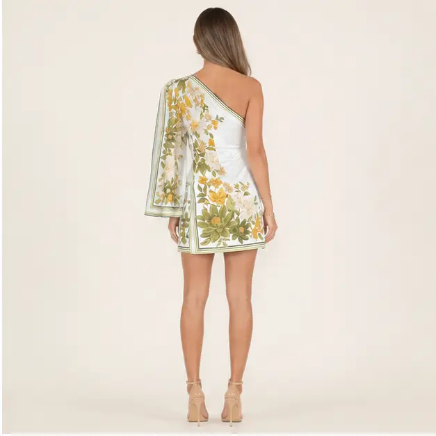 Opal Botanical One-Shoulder Mini Dress, view 2