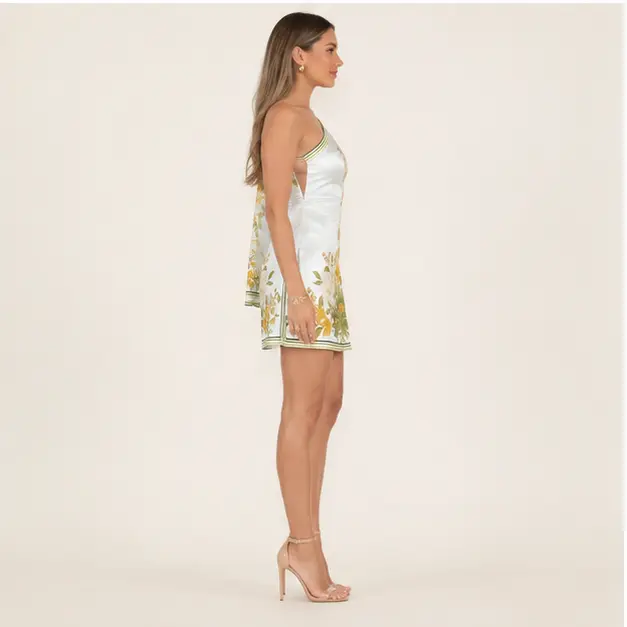 Opal Botanical One-Shoulder Mini Dress, view 3