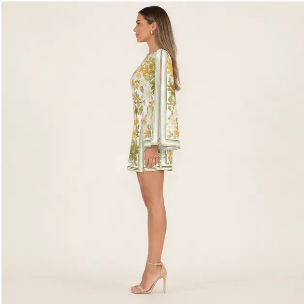 Opal Botanical One-Shoulder Mini Dress, view 4
