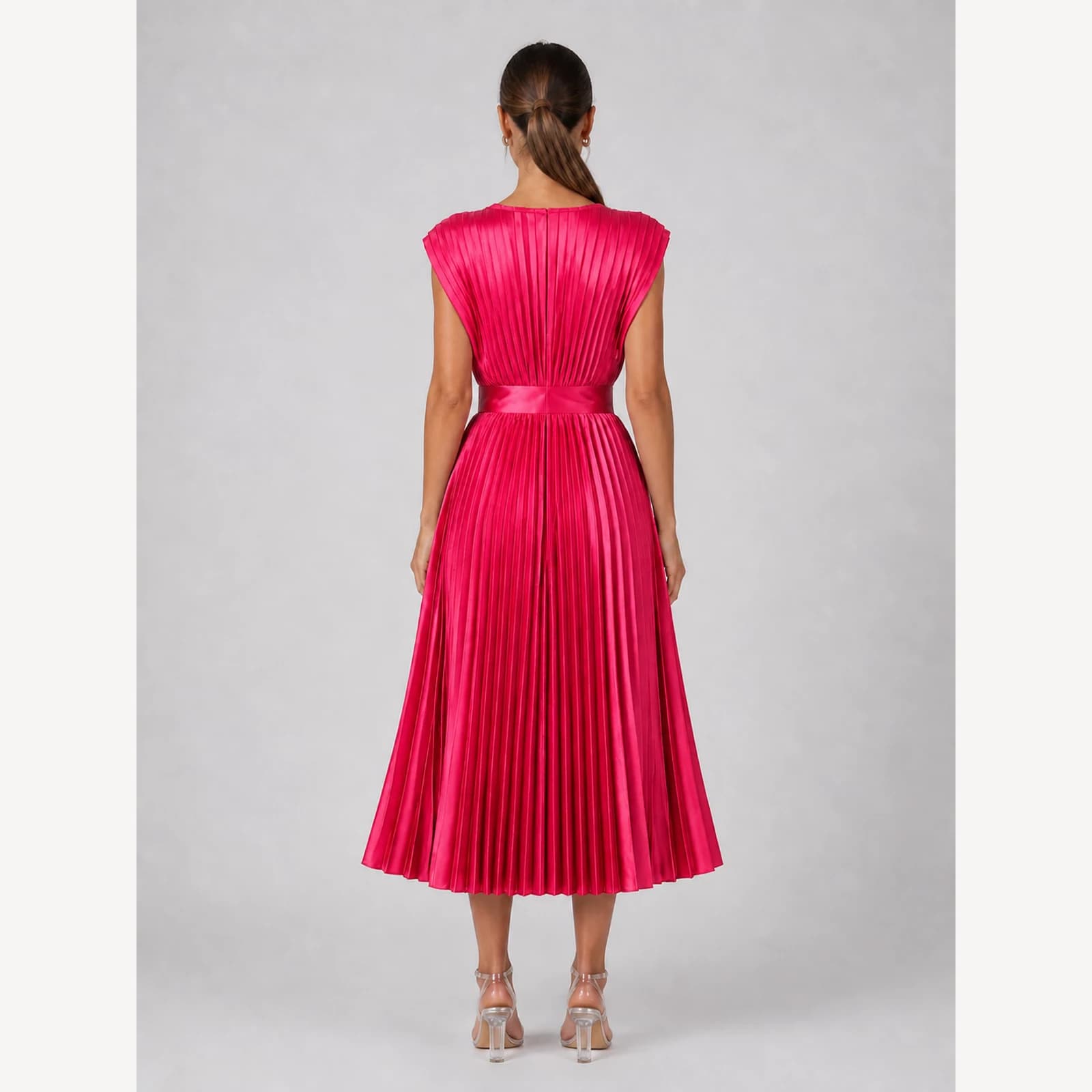 Ottilie Rose Pleated Midi Dress, view 2