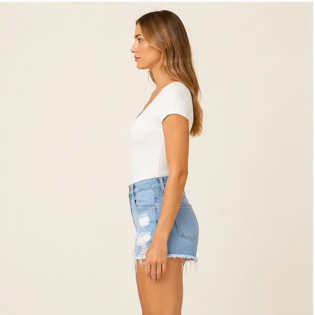 Paloma Denim Shorts, view 3