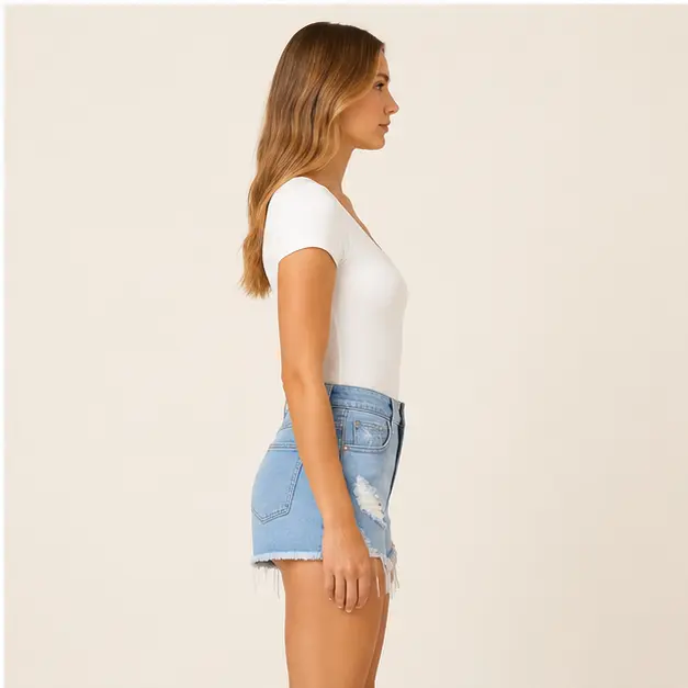 Paloma Denim Shorts, view 4
