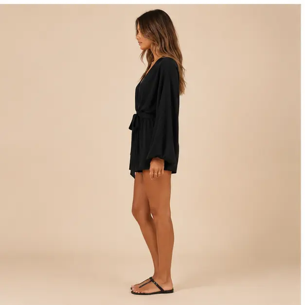 Raven Wrap Romper, view 3