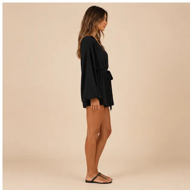 Raven Wrap Romper, view 4