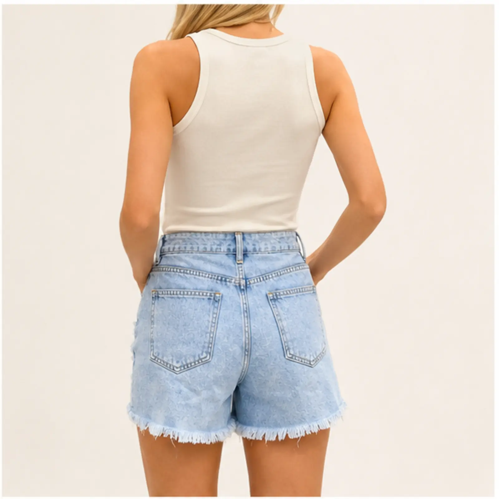 Remi Denim Shorts, view 2