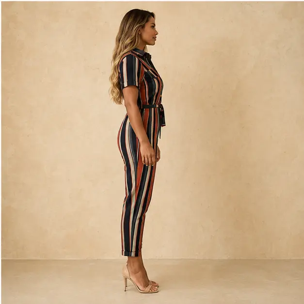 Riviera Stripe Jumpsuit, view 4