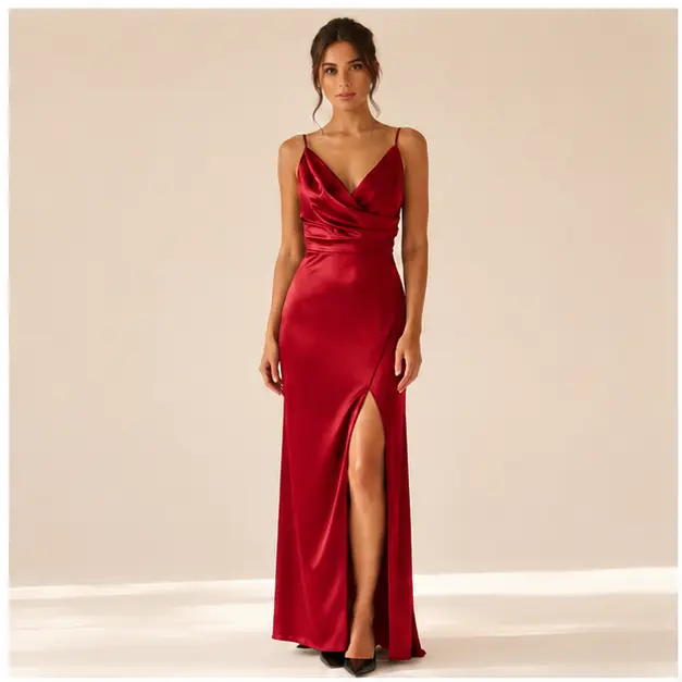 Rosa Satin Maxi Dress
