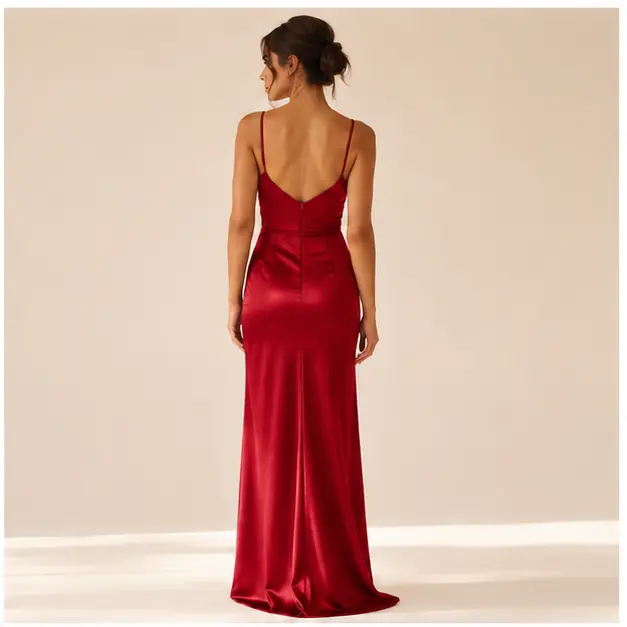 Rosa Satin Maxi Dress, view 2