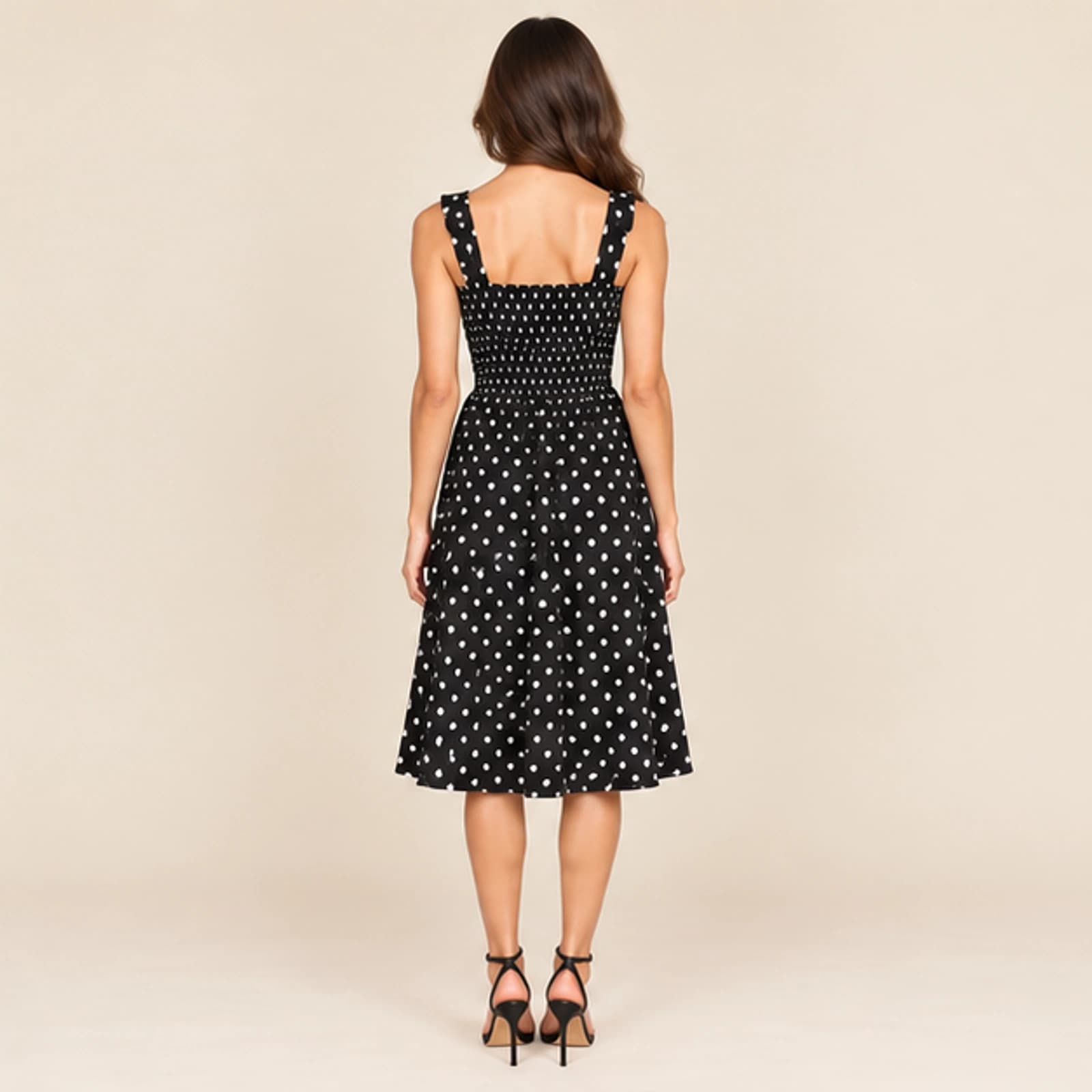 Rosalie Polka Dot Sundress — Black, view 2