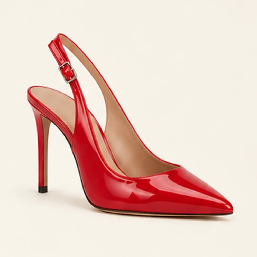 Rouge Patent Slingback — 10 cm, view 1
