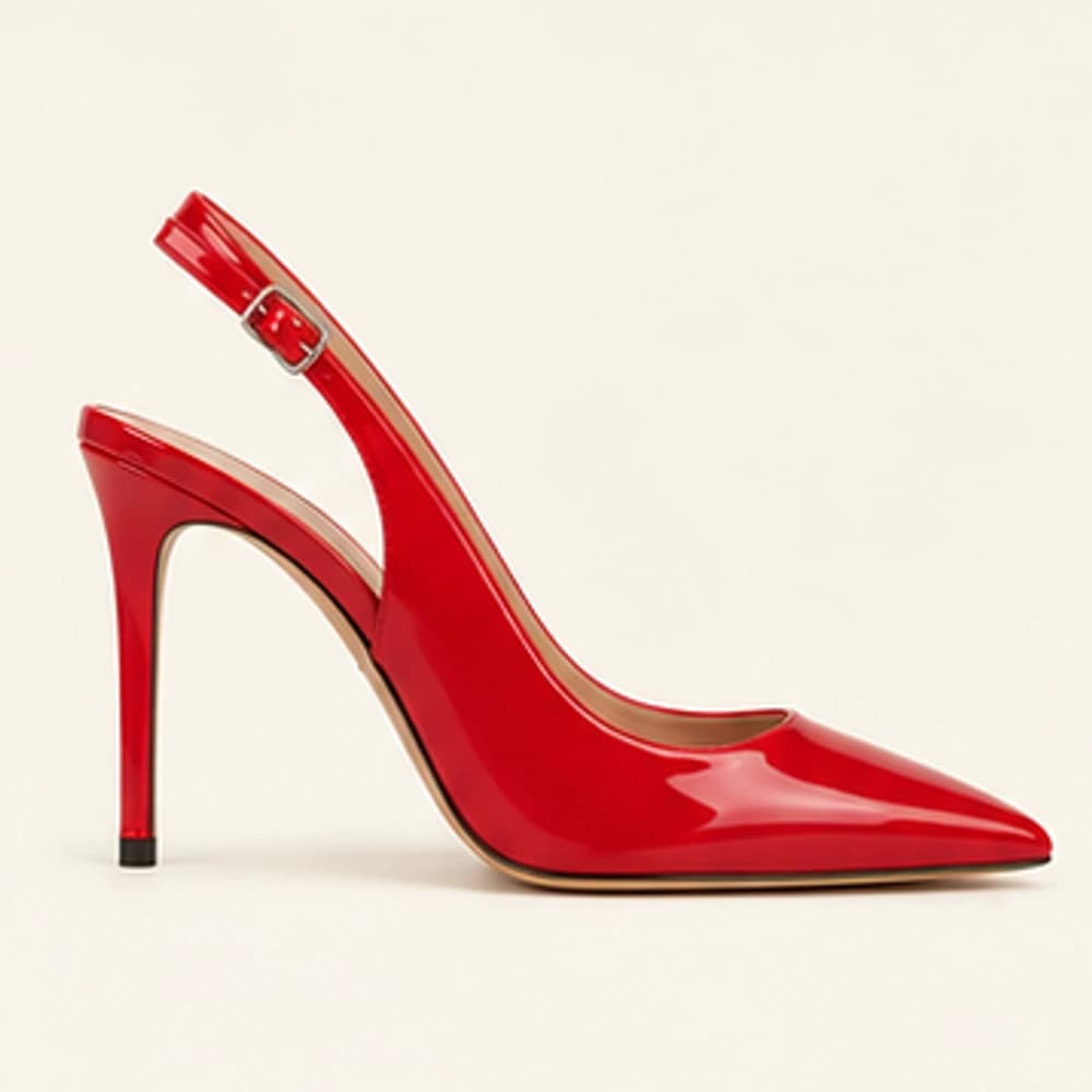 Rouge Patent Slingback — 10 cm, view 2