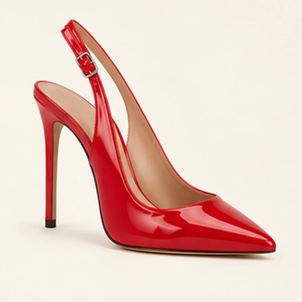 Rouge Patent Slingback — 12 cm, view 1